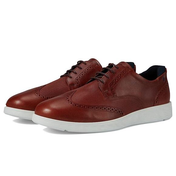 USED ECCO Men's Lite Hybrid Leather Brogue Shoe, Brown-Size 11-11.5